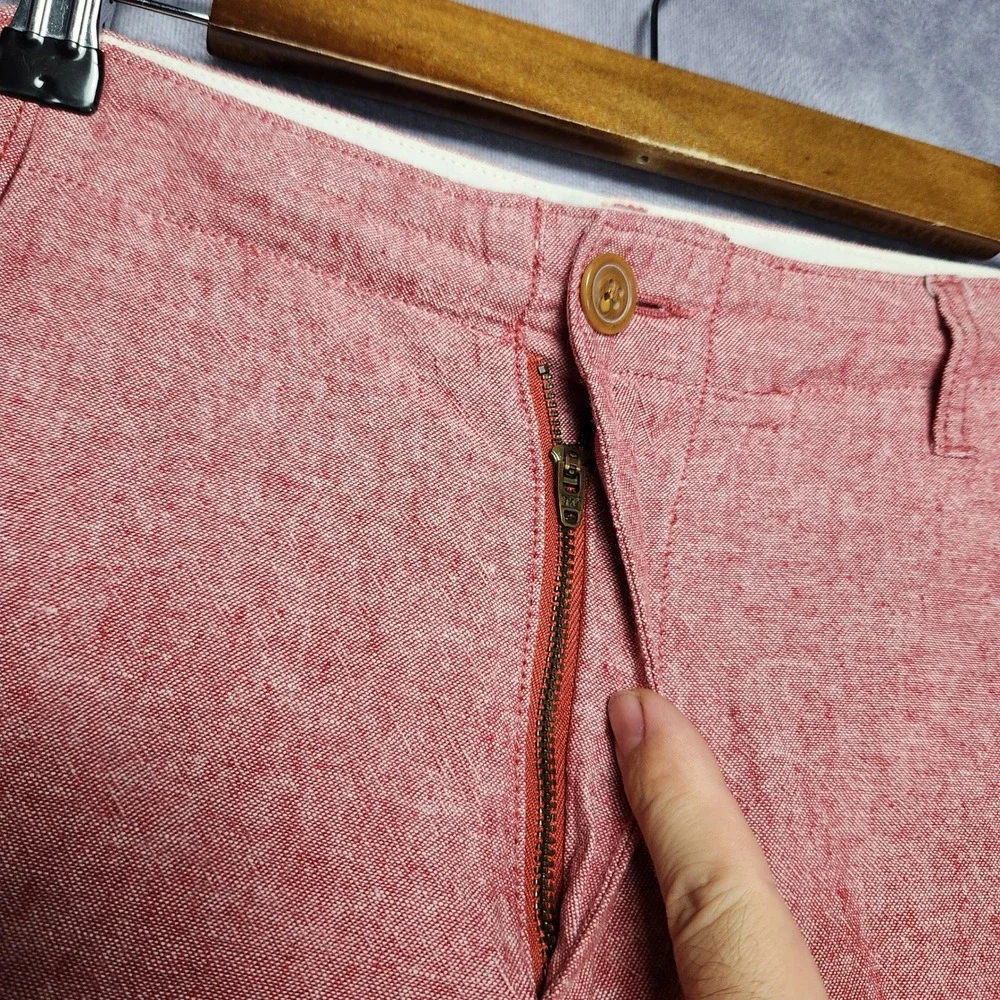J. Crew Mens Pink Beach Shorts 34 Linen Blend Flat Front Casual‎